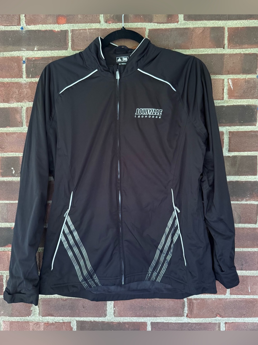 Adidas ClimaProof Womens Medium Louisville Lacrosse Windbreaker Jacket Black